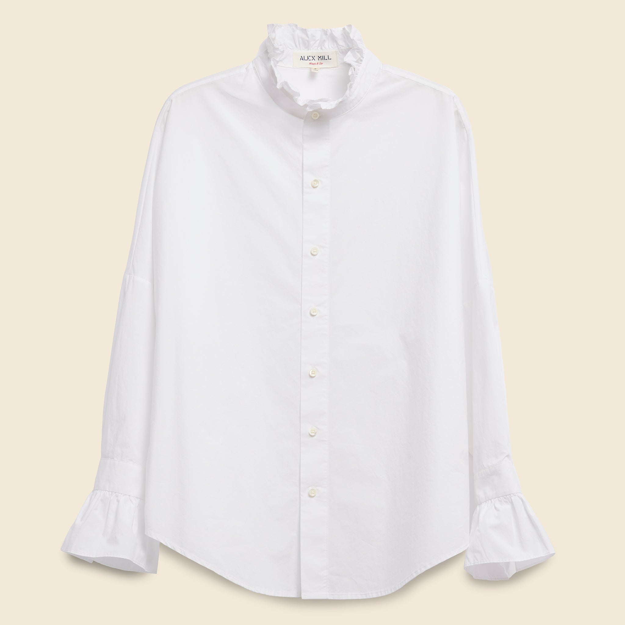 Easy Ruffle Shirt - White Poplin – Daughters