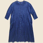 French Cloth Linen Pintuck O'Keefe Dress - Indigo - Kapital - STAG Provisions - W - Onepiece - Dress