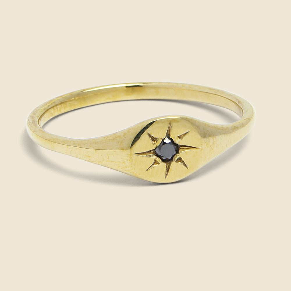 Circle Signet Ring - Black Diamond - Claus - STAG Provisions - W - Accessories - Ring