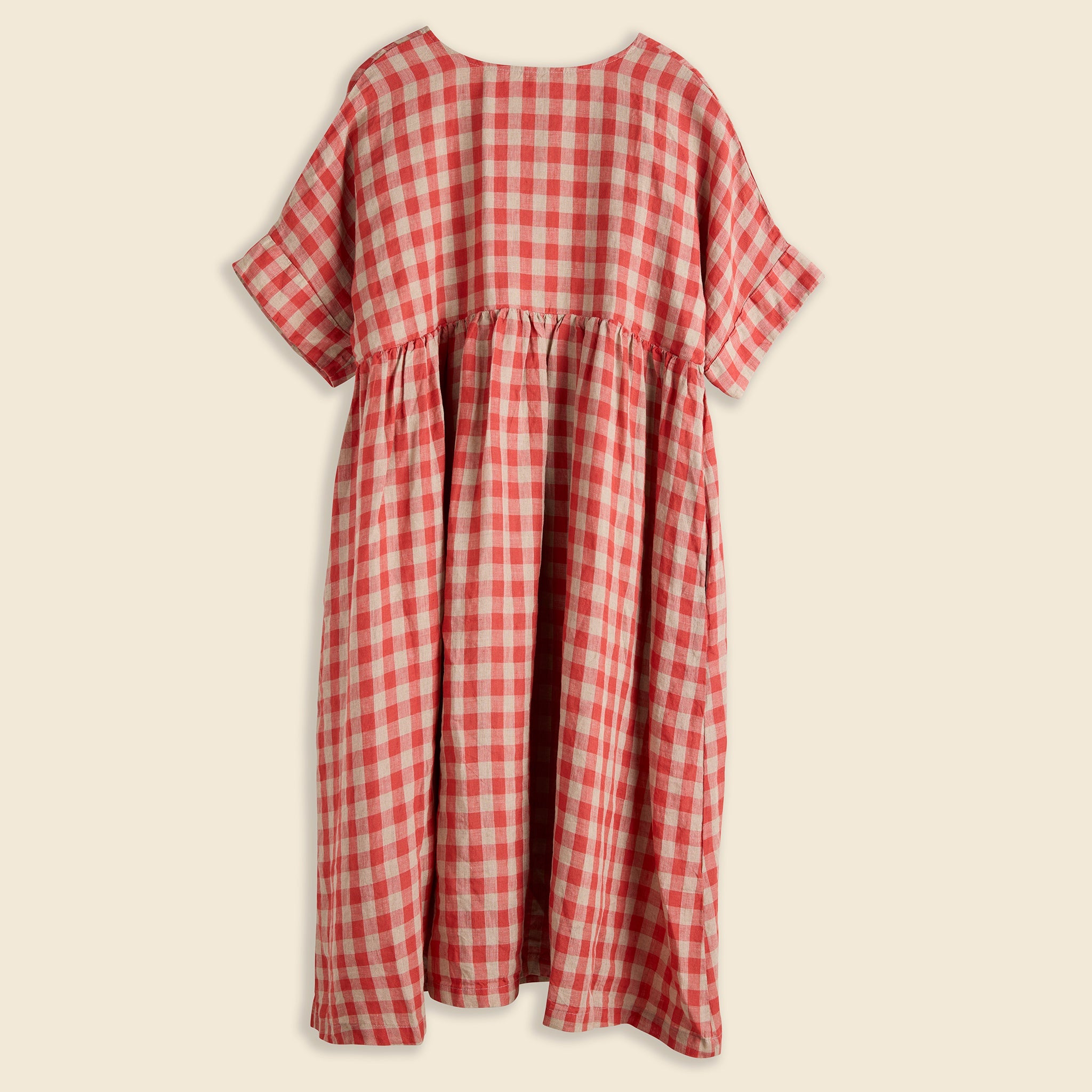 Drop Sleeve Loose Fit Linen Dress - Persimmon Daughters Drop Sleeve Loose Fit Linen Dress - Persimmon Daughters