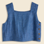 Boxed Crop Top - Denim Blue - Amente - STAG Provisions - W - Tops - Sleeveless