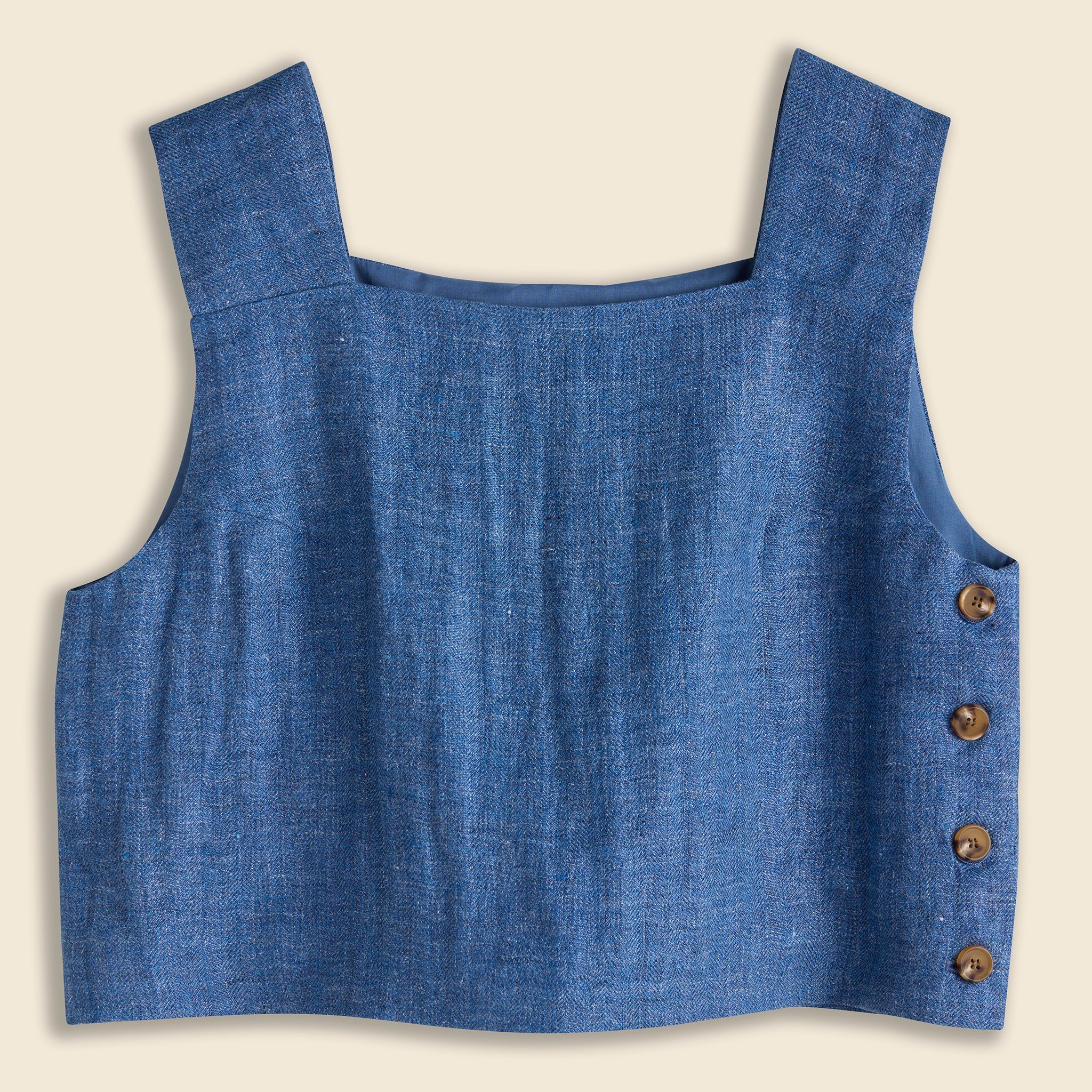 Boxed Crop Top - Denim Blue - Amente - STAG Provisions - W - Tops - Sleeveless