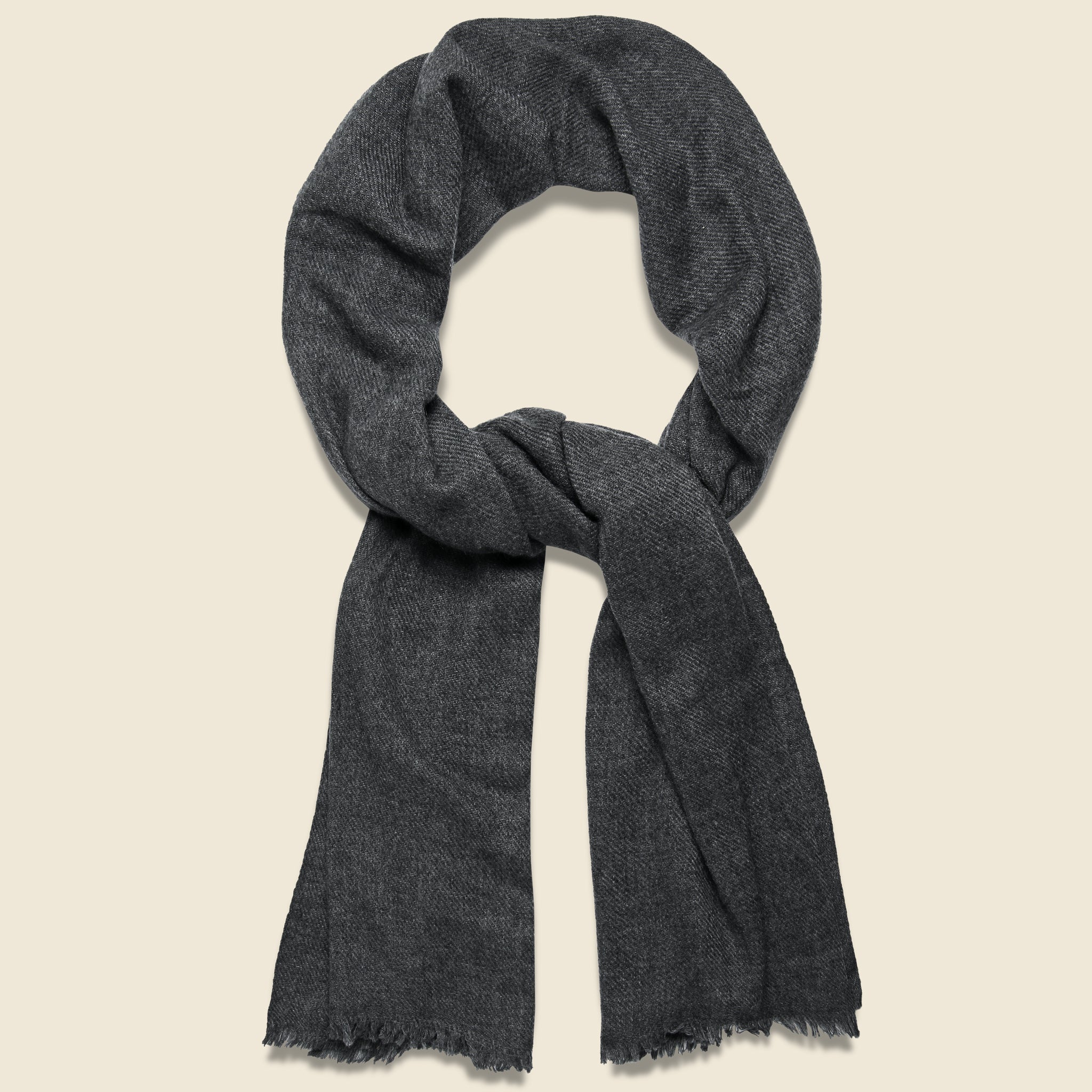 Basketweave Camel Hair Scarf - Dark Grey - Auntie Oti - STAG Provisions - W - Accessories - Scarf