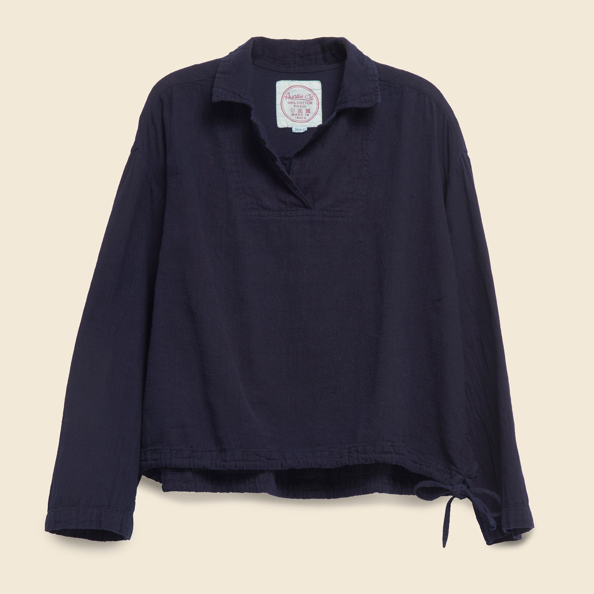 Midi Waist Tie Blouse - Indigo - Auntie Oti - STAG Provisions - W - Tops - L/S Woven