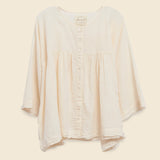 Gathered Blouse - Natural - Auntie Oti - STAG Provisions - W - Tops - L/S Woven