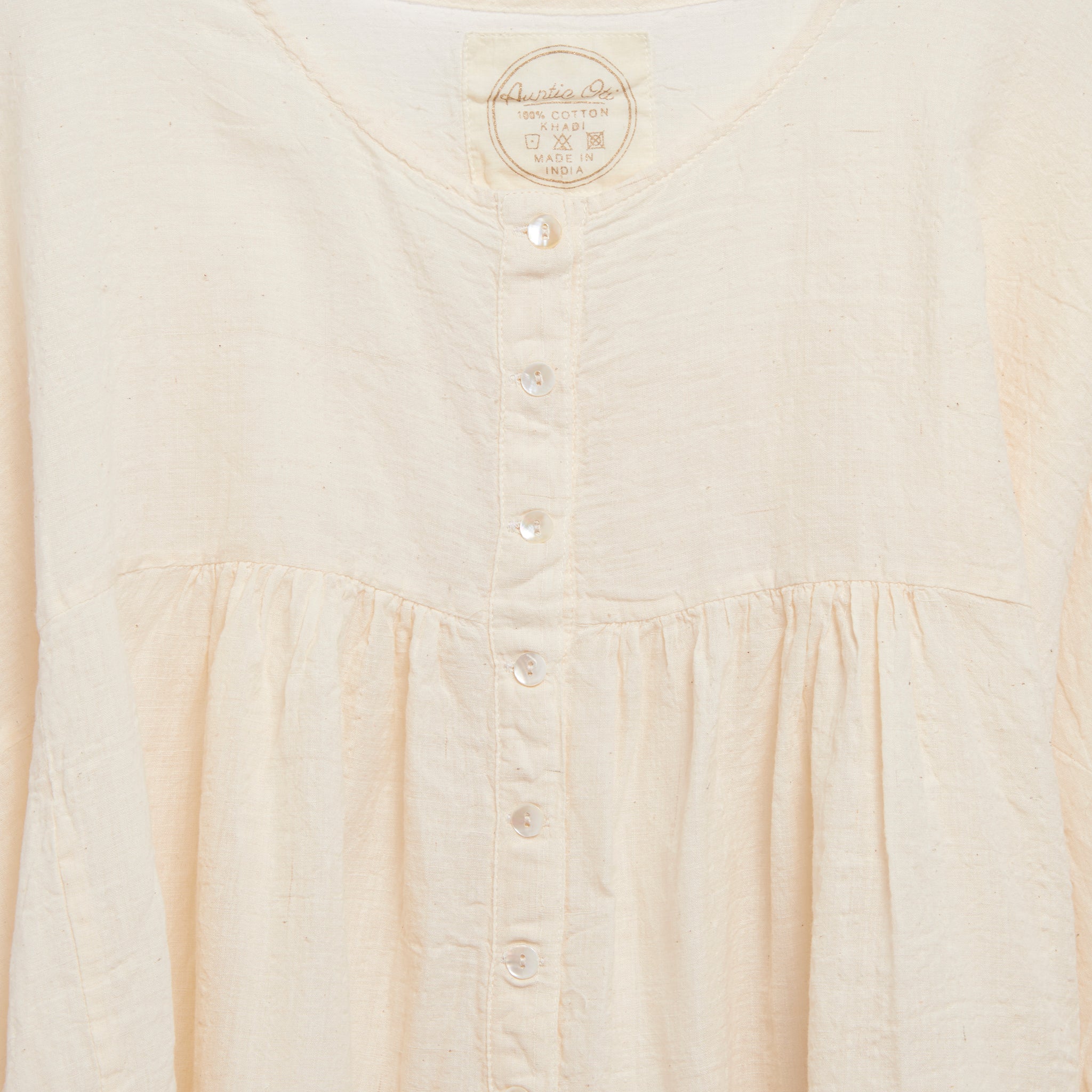 Gathered Blouse - Natural - Auntie Oti - STAG Provisions - W - Tops - L/S Woven