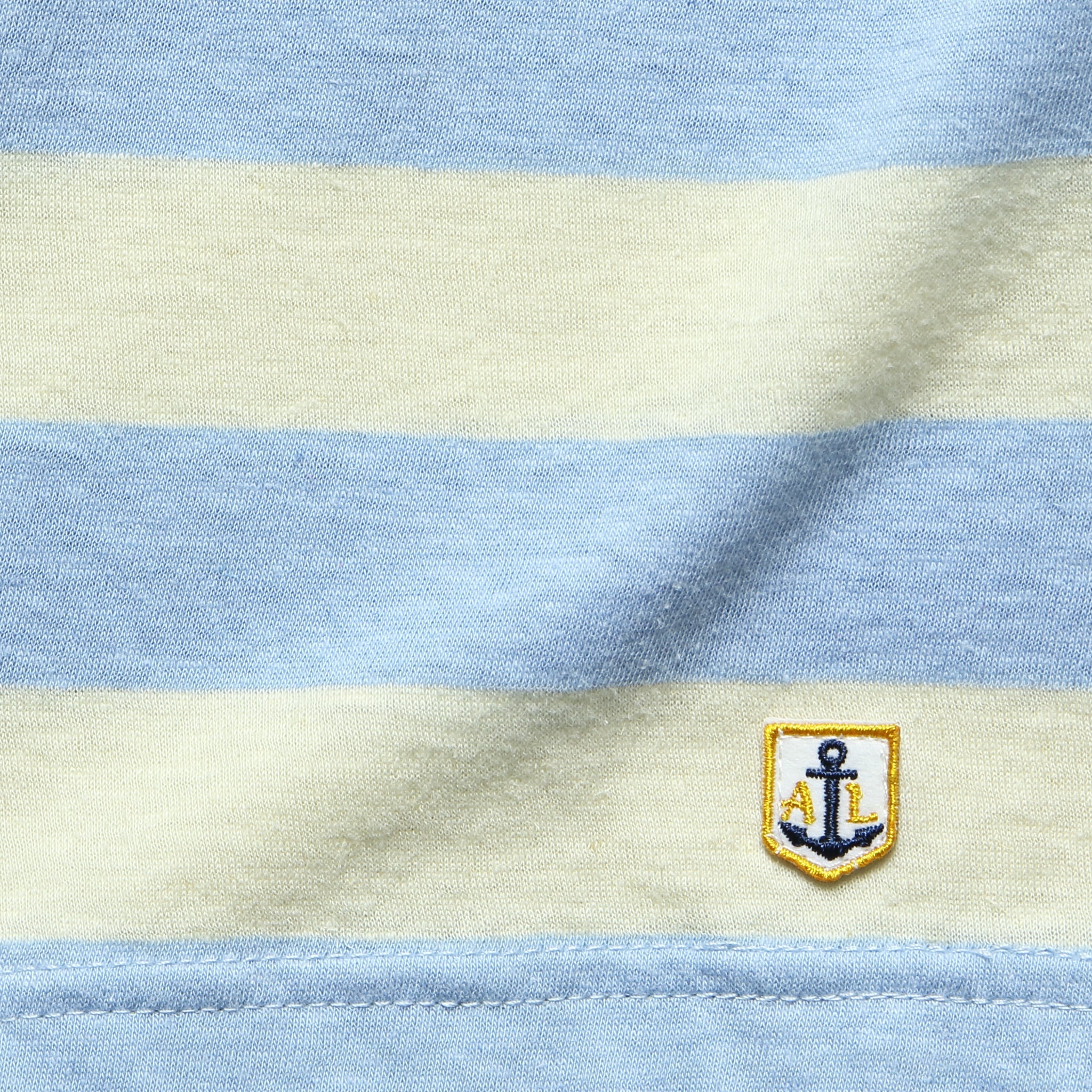 Boxy Cotton/Linen Tee - Natural/Light Blue - Armor Lux - STAG Provisions - W - Tops - S/S Tee
