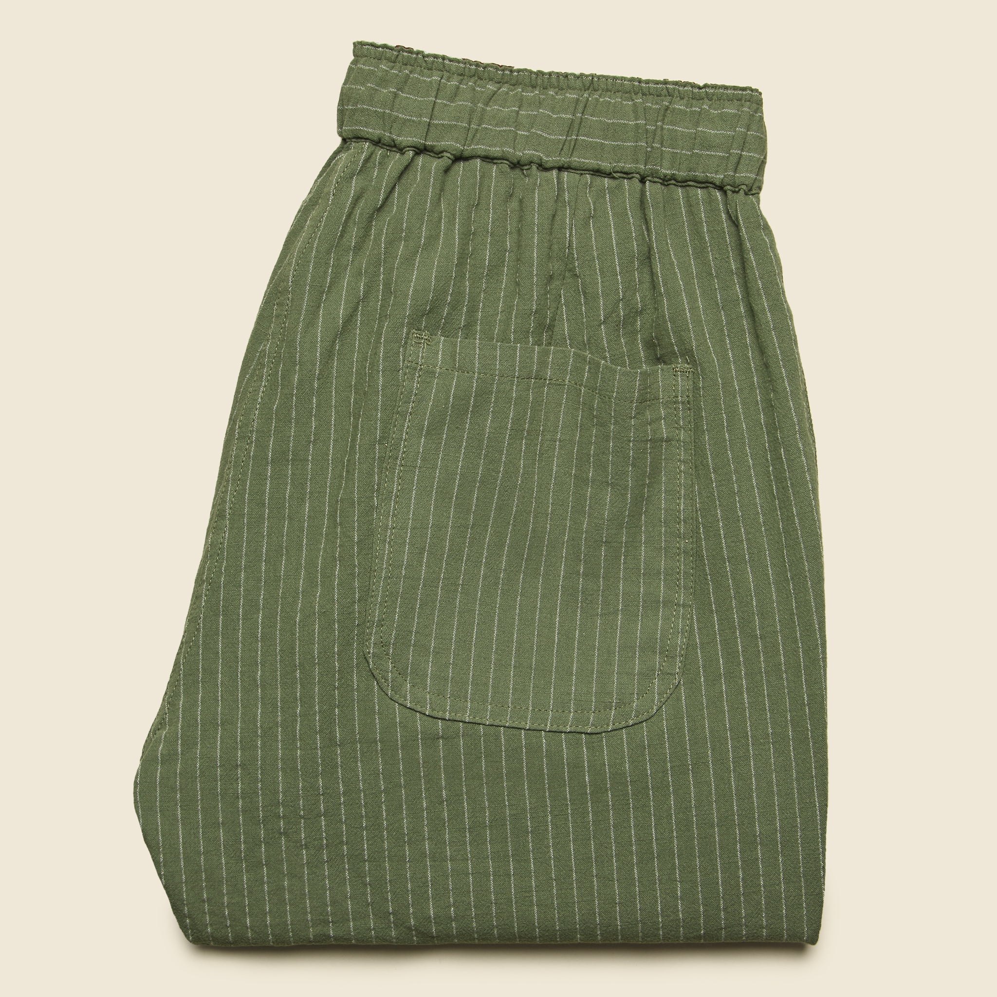 Clipper Drawstring Pant - Olive Pinstripe - Bridge & Burn - STAG Provisions - W - Pants - Twill