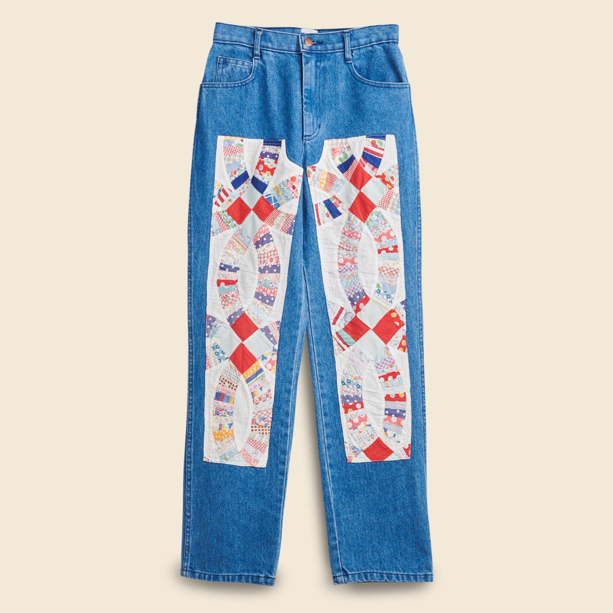 Patchwork Jeans - Dark Blue - Carleen - STAG Provisions - W - Pants - Denim