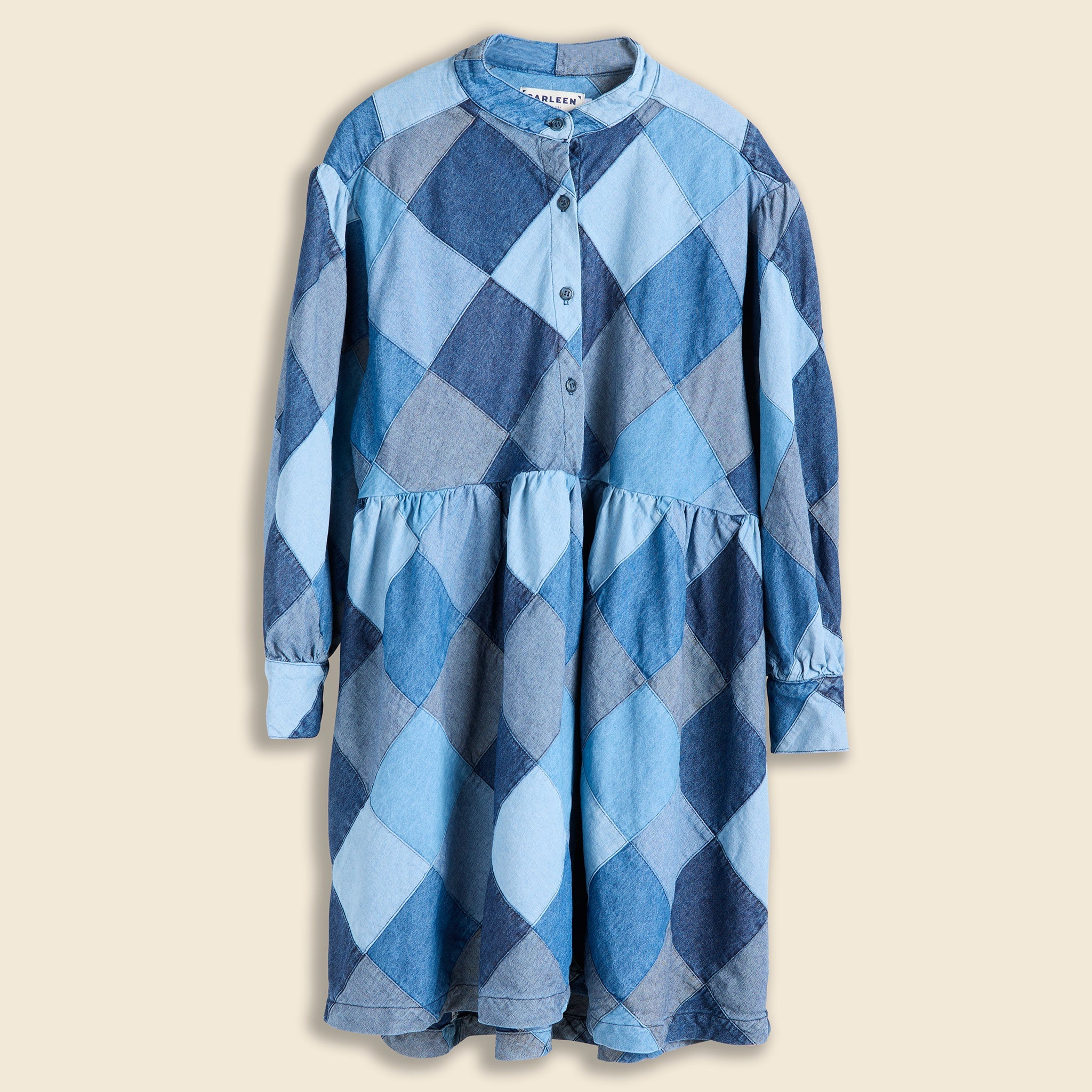 Puff Sleeve Dress - Diamond Patchwork Daughters Puff Sleeve Dress - Diamond Patchwork Daughters