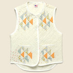 Quilt Vest - Natural/Peach/Light Blue - Carleen - STAG Provisions - W - Outerwear - Vest