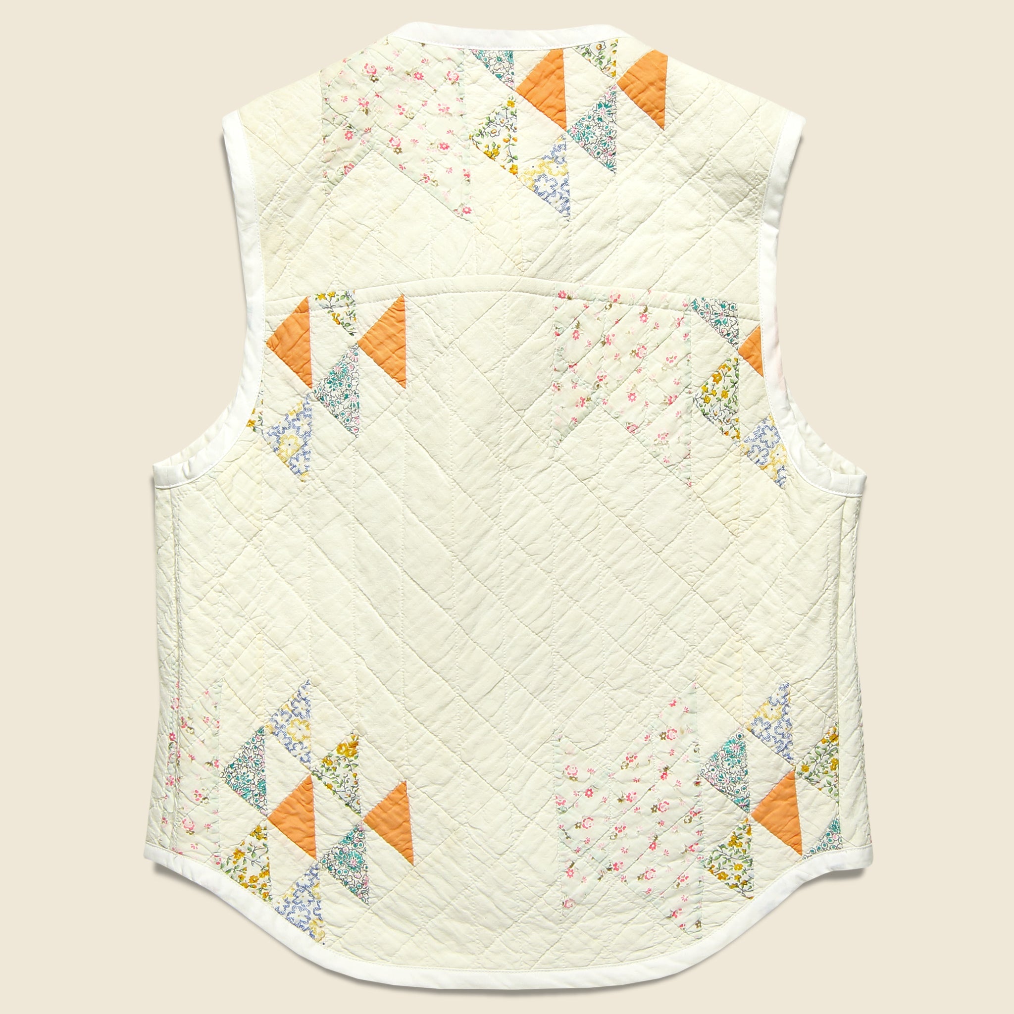 Quilt Vest - Natural/Peach/Light Blue - Carleen - STAG Provisions - W - Outerwear - Vest