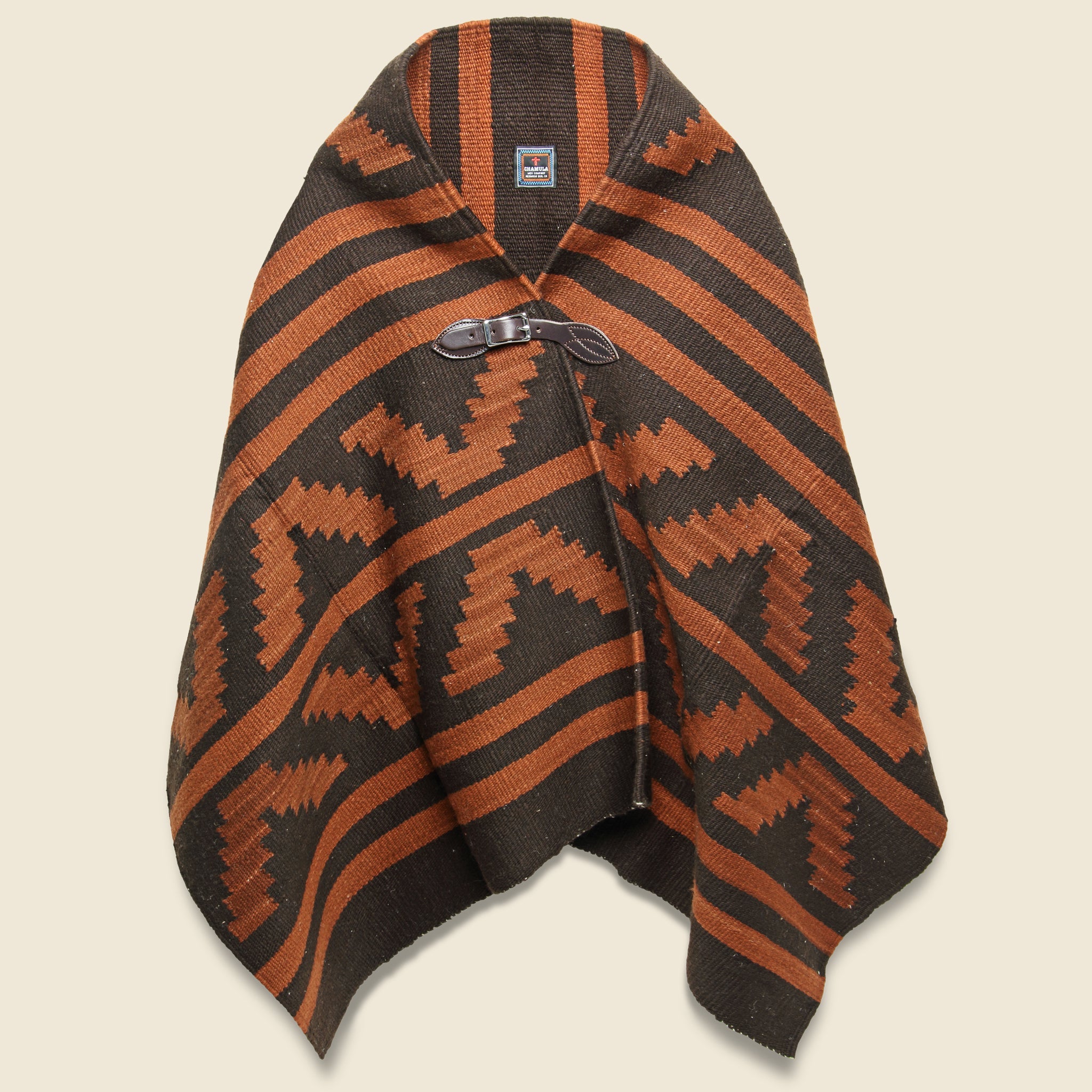 Wool Blanket Poncho - Chocolate/Rust - Chamula - STAG Provisions - W - Tops - Poncho