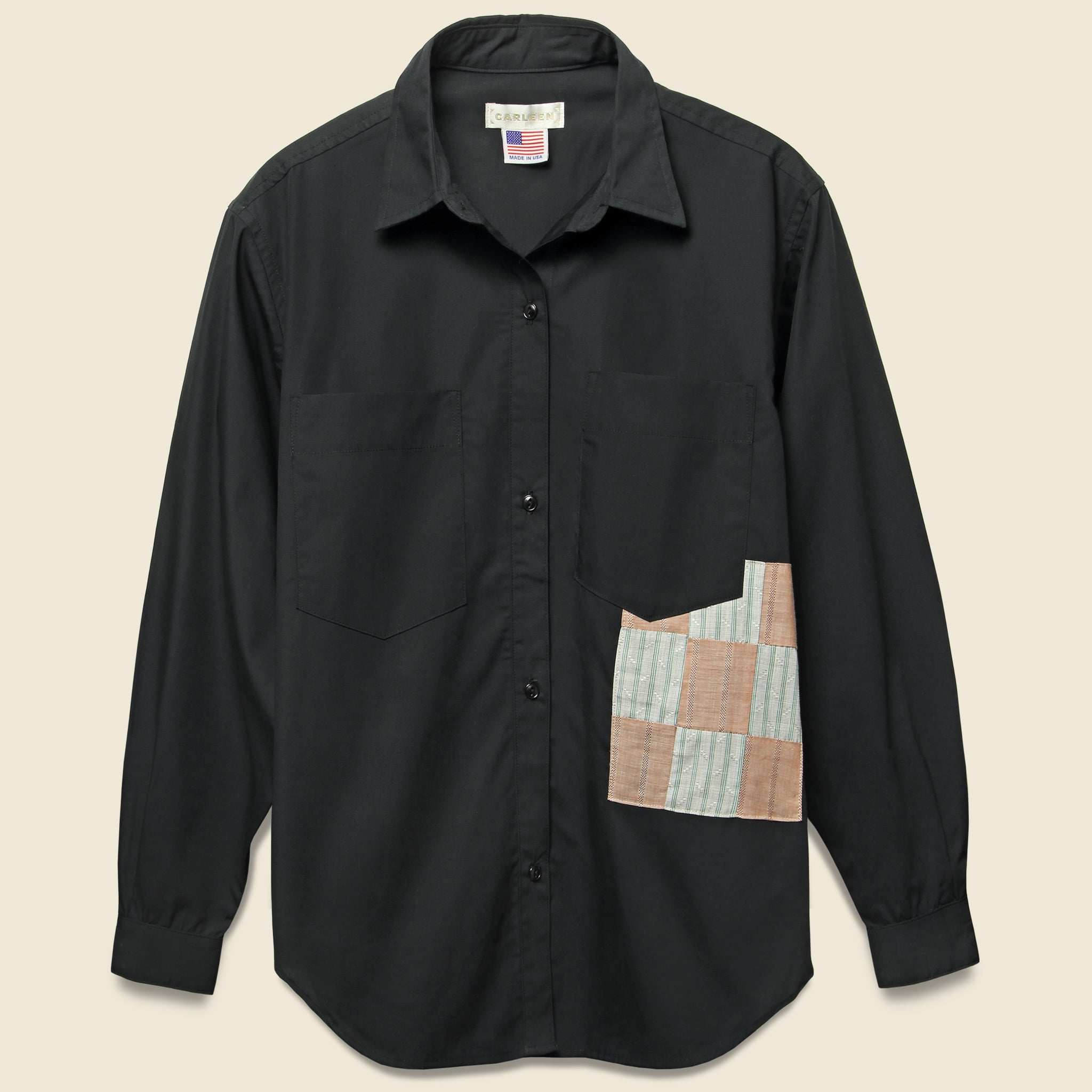 Patchwork Shirt - Black - Carleen - STAG Provisions - W - Tops - L/S Woven