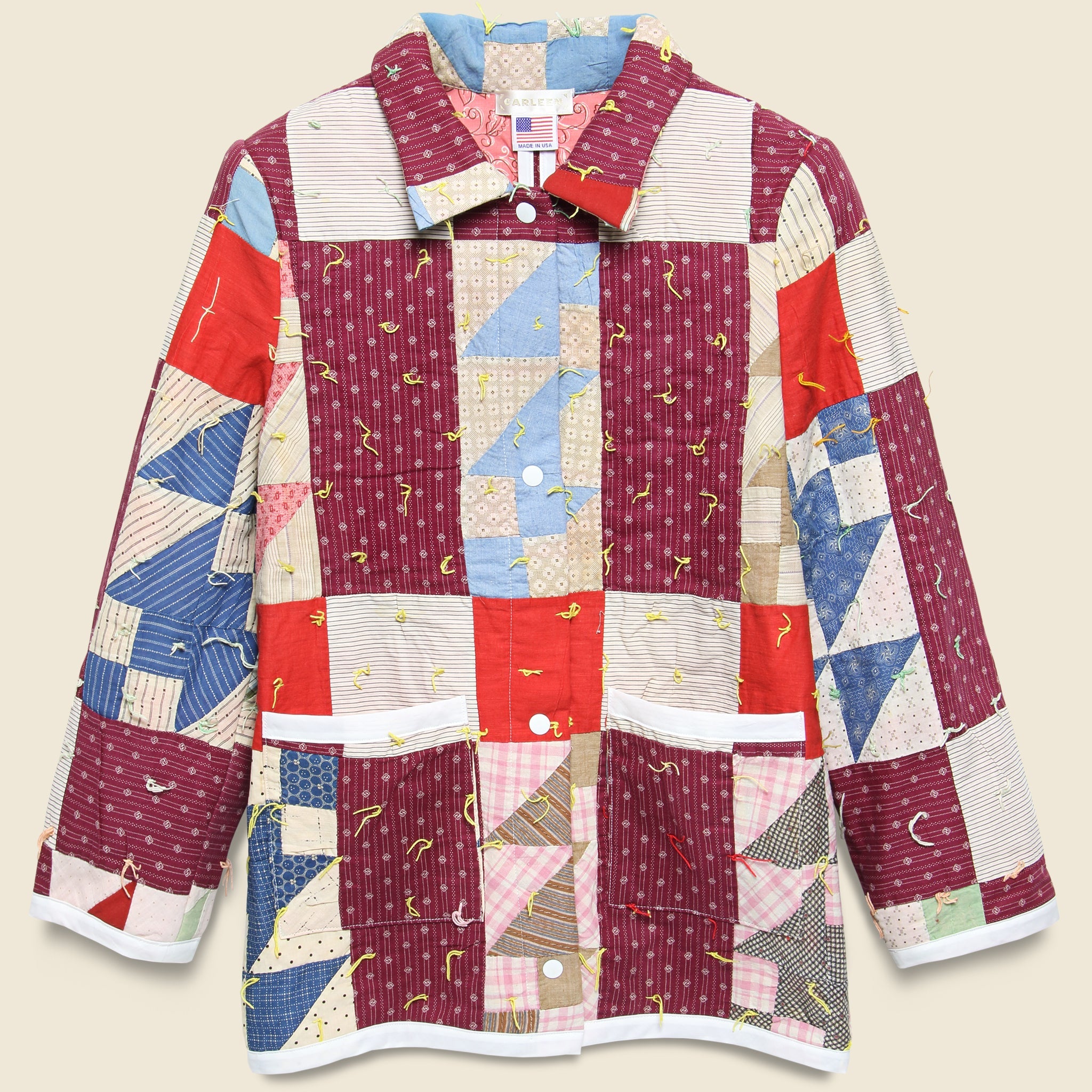 Moving Day Quilt Jacket - Yellow Tassle/Maroon/Red Puzzle - Carleen - STAG Provisions - W - Outerwear - Coat/Jacket