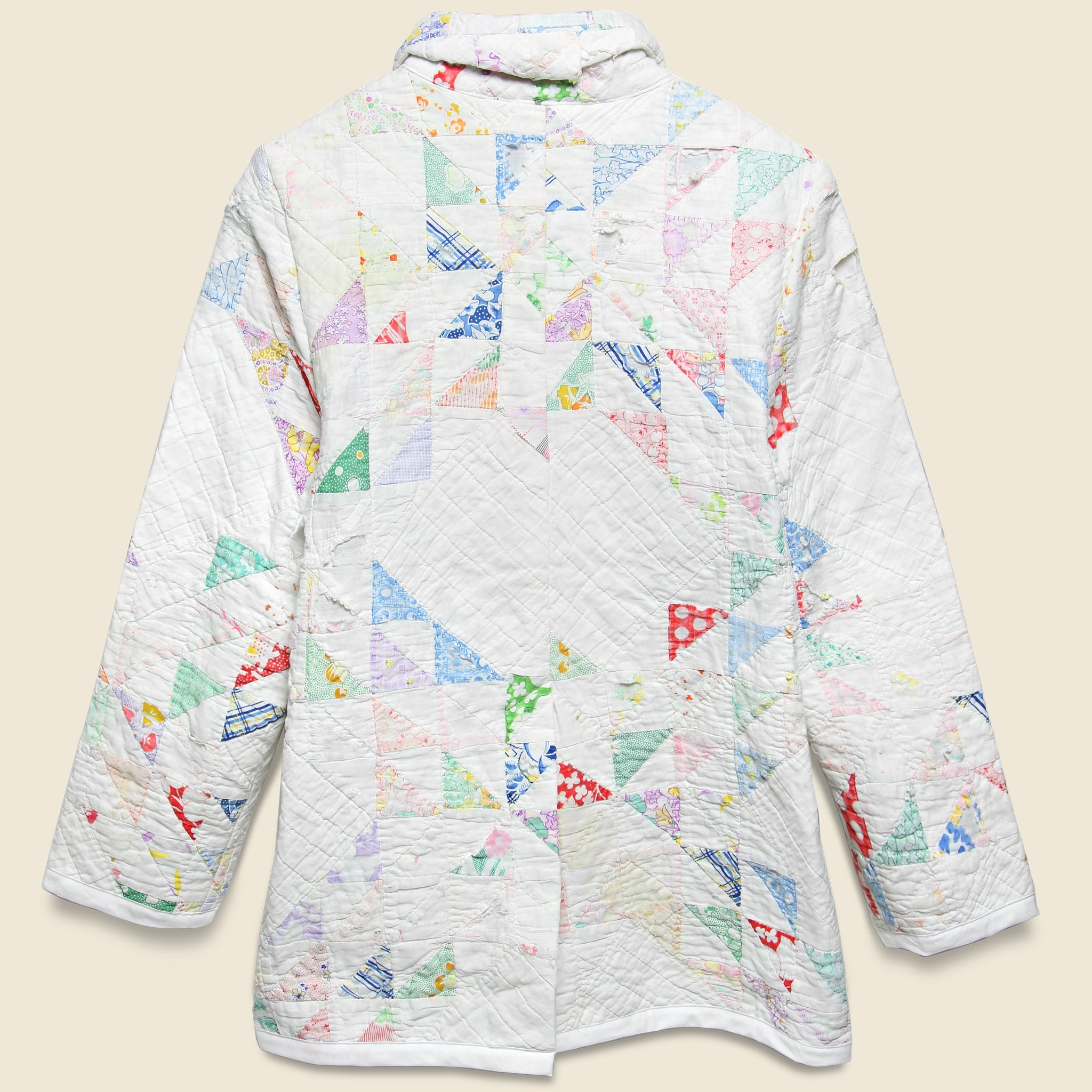 Moving Day Quilt Jacket - White/Pastel Flying Geese - Carleen - STAG Provisions - W - Outerwear - Coat/Jacket