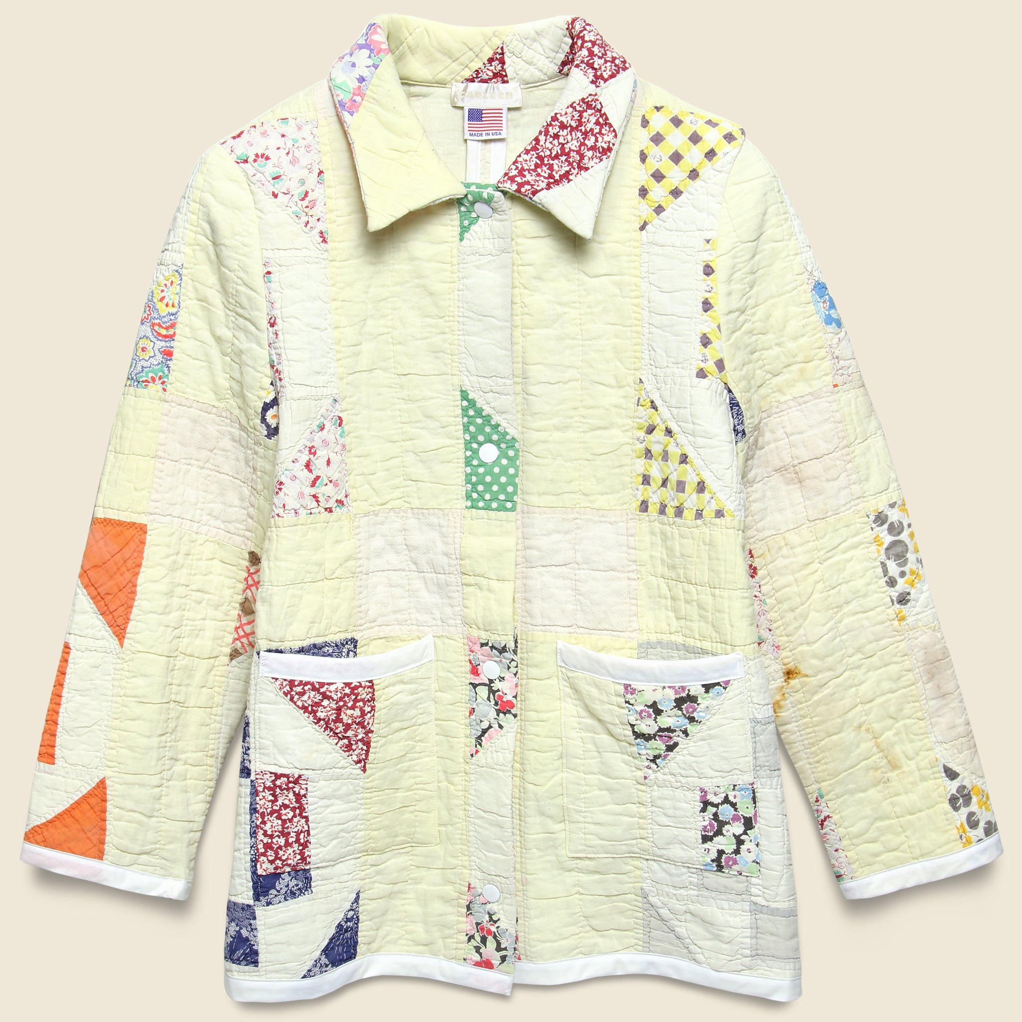 Moving Day Quilt Jacket - Yellow/Floral Patches - Carleen - STAG Provisions - W - Outerwear - Coat/Jacket