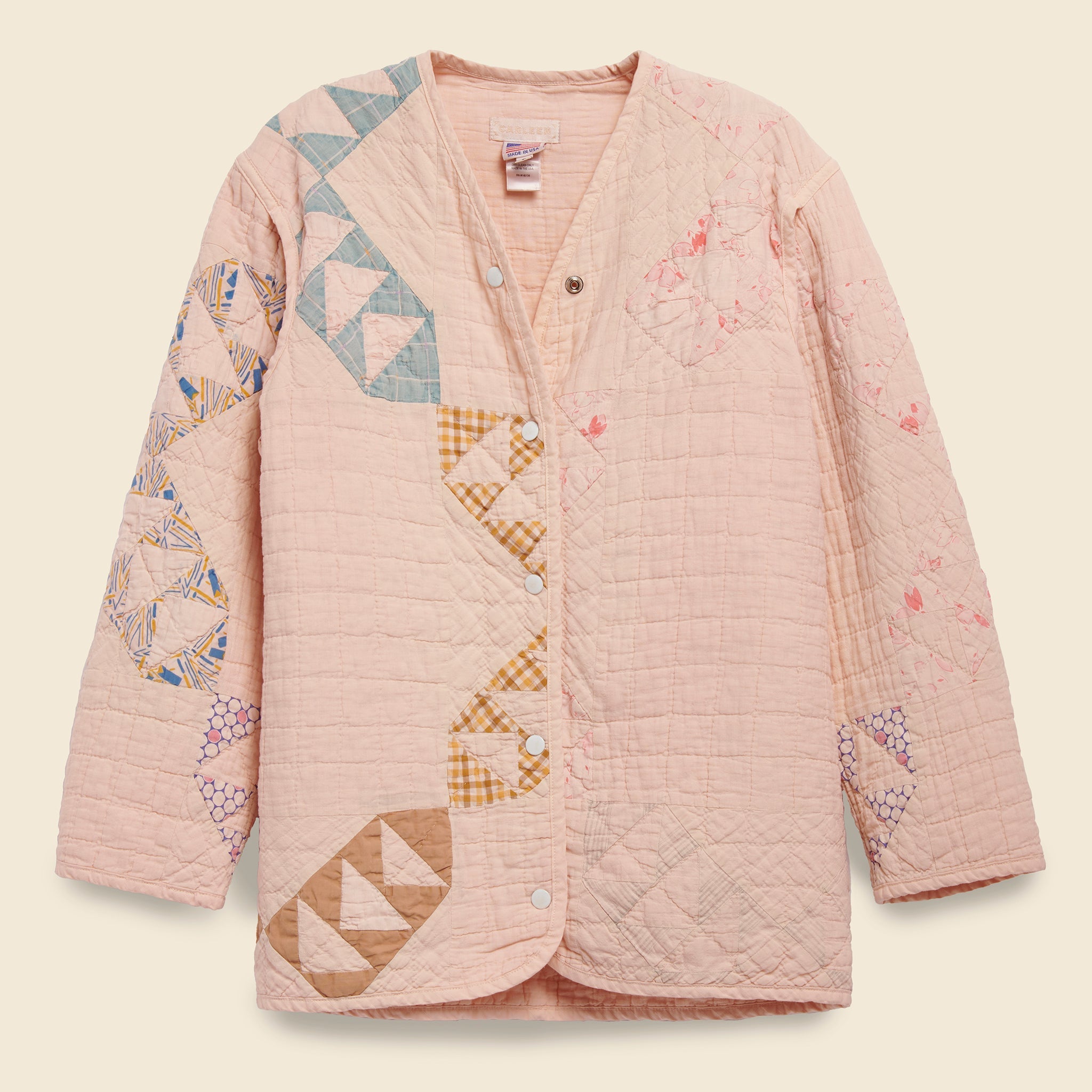 Quilt Liner Jacket - Pink Overdye, Small Triangles - Carleen - STAG Provisions - W - Outerwear - Coat/Jacket
