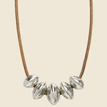 Navajo Pearl Leather Necklace - Sterling Silver/Tan - DINEH - STAG Provisions - W - Accessories - Necklace