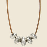 Navajo Pearl Leather Necklace - Sterling Silver/Tan - DINEH - STAG Provisions - W - Accessories - Necklace