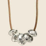 Navajo Pearl Leather Necklace - Sterling Silver/Tan - DINEH - STAG Provisions - W - Accessories - Necklace