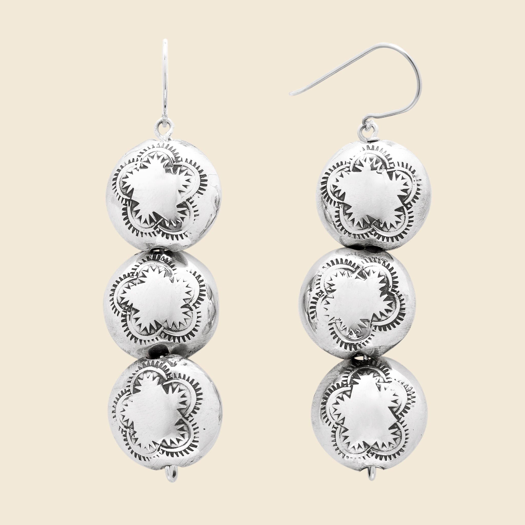 Navajo Pearl Coin Earrings - Sterling Silver - DINEH - STAG Provisions - W - Accessories - Earrings