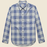 Doublecloth Malibu Shirt - Blue/Grey Buffalo - Faherty - STAG Provisions - W - Tops - L/S Woven