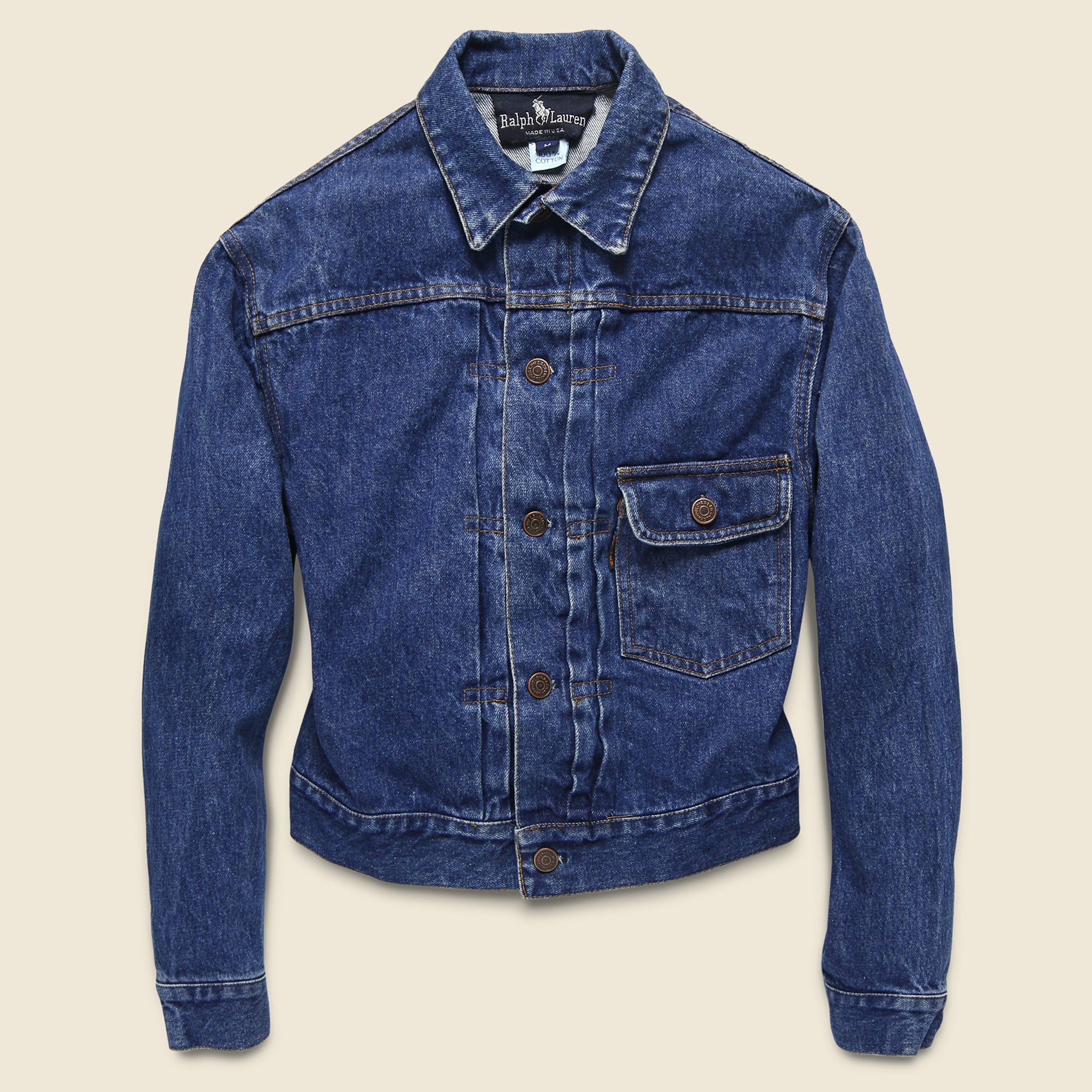 Ralph Lauren Buckle Back Denim Jacket - Indigo - Vintage - STAG Provisions - W - One & Done - Apparel