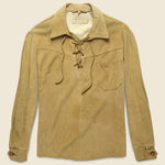 1950s Deerskin Lace-Up Overshirt - Tan Suede - Vintage - STAG Provisions - W - Tops - L/S Woven - Overshirt