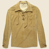 1950s Deerskin Lace-Up Overshirt - Tan Suede - Vintage - STAG Provisions - W - Tops - L/S Woven - Overshirt