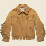 California Suede Fringe Jacket - Tan - Vintage - STAG Provisions - W - One & Done - Apparel