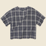 Naomi Boxy Top - Navy/Natural Plaid - Esby - STAG Provisions - W - Tops - S/S Woven
