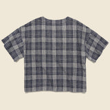 Naomi Boxy Top - Navy/Natural Plaid - Esby - STAG Provisions - W - Tops - S/S Woven