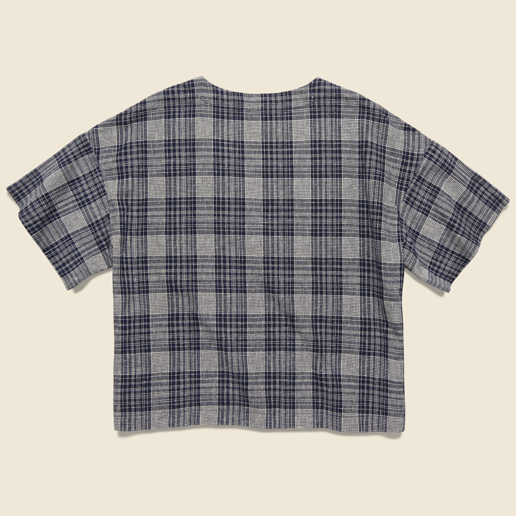 Naomi Boxy Top - Navy/Natural Plaid - Esby - STAG Provisions - W - Tops - S/S Woven
