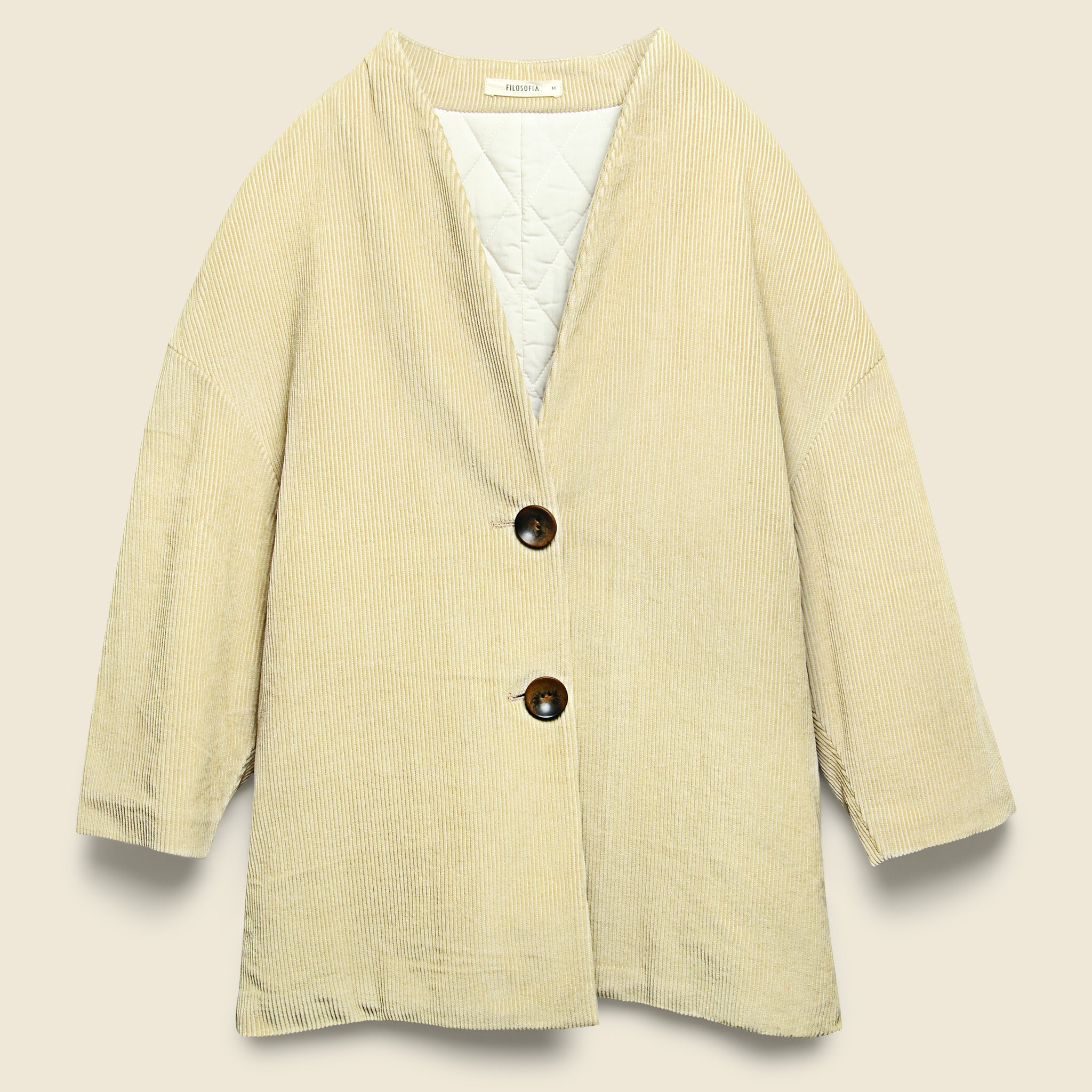 Isabella Padded Corduroy Coat - Light Beige - Filosofia - STAG Provisions - W - Outerwear - Coat/Jacket