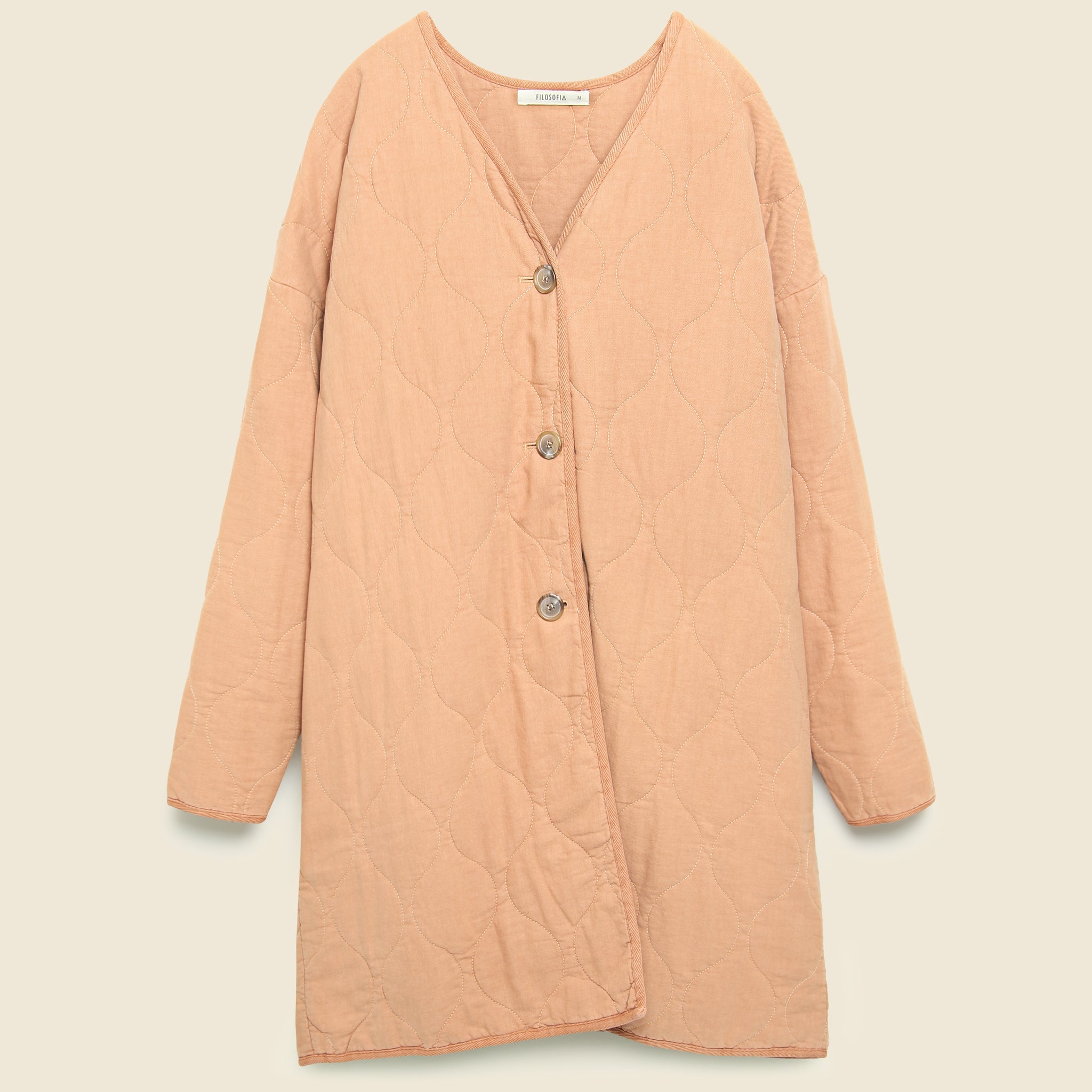 Brooklyn Quilted Coat - Sandy Brown - Filosofia - STAG Provisions - W - Outerwear - Coat/Jacket