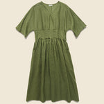 Annette V-Neck Dress - Olive - Fog Linen - STAG Provisions - W - Onepiece - Dress