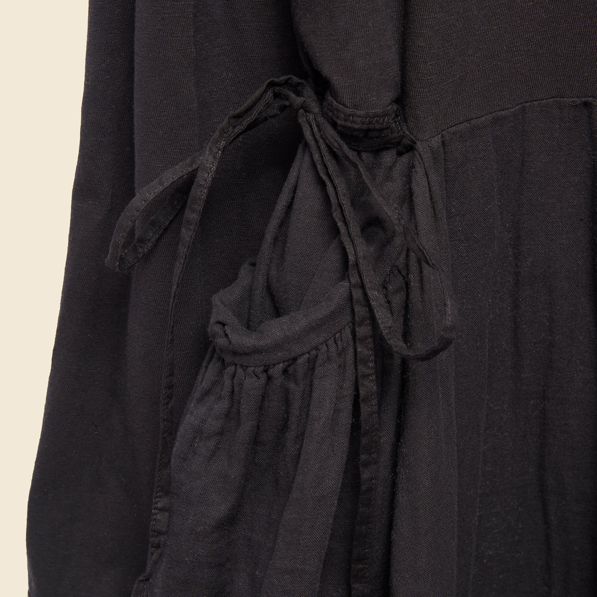 Jersey x Double Gauze Butter Dress - Black - Kapital - STAG Provisions - W - Onepiece - Dress