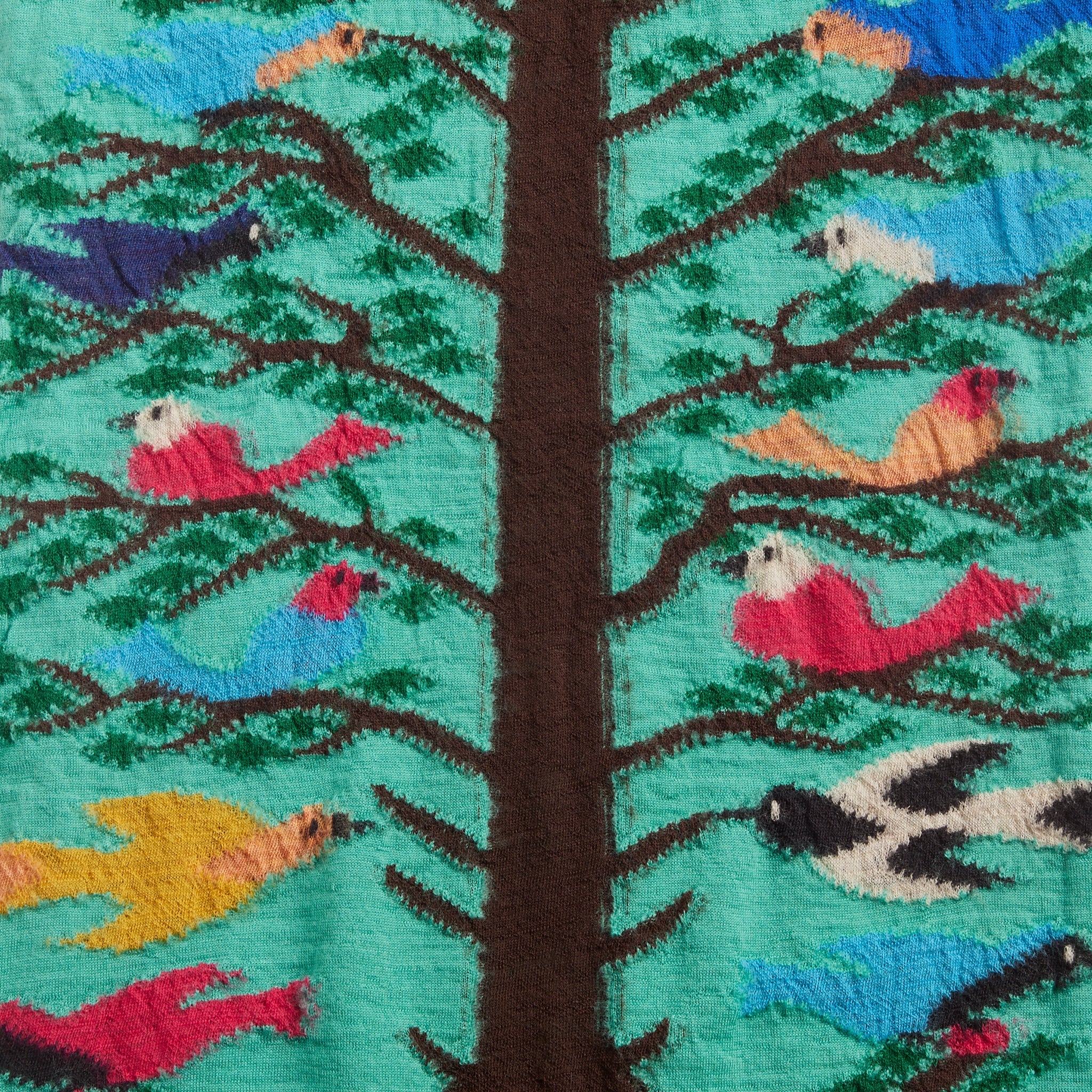 Fulling Wool HAPPY Scarf BIRD TREE - Emerald - Kapital - STAG Provisions - W - Accessories - Scarf
