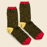 84 Yarns Heel Smilie Leopard Socks - Green - Kapital - STAG Provisions - W - Accessories - Socks