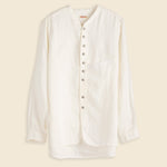 Gauze Linen Herringbone Stand Penny Shirt - White - Kapital - STAG Provisions - W - Tops - L/S Woven