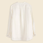 Gauze Linen Herringbone Stand Penny Shirt - White - Kapital - STAG Provisions - W - Tops - L/S Woven