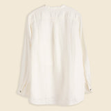 Gauze Linen Herringbone Stand Penny Shirt - White - Kapital - STAG Provisions - W - Tops - L/S Woven