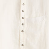 Gauze Linen Herringbone Stand Penny Shirt - White - Kapital - STAG Provisions - W - Tops - L/S Woven