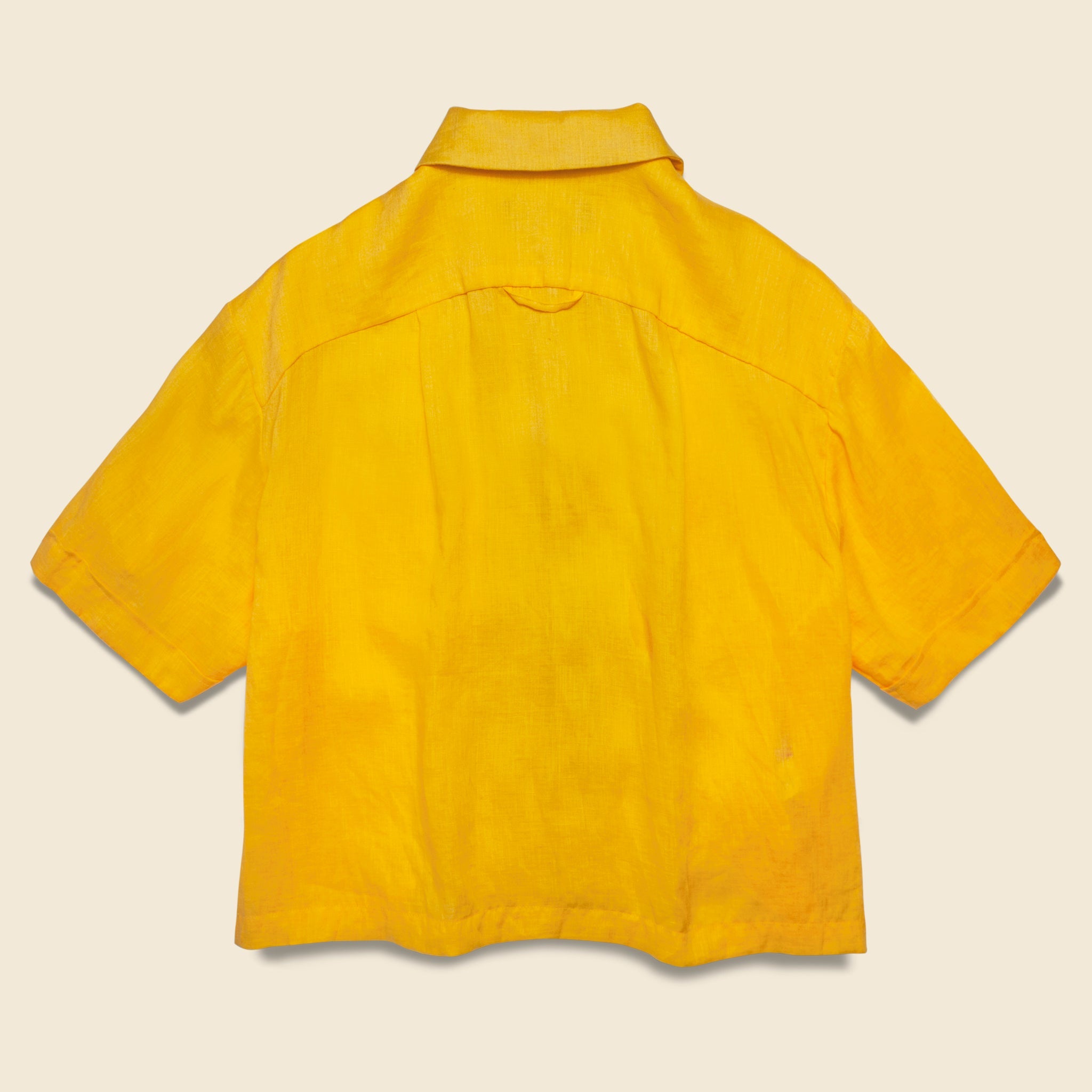 Linen Cropped Vacation Shirt - Yellow - Monitaly - STAG Provisions - W - Tops - S/S Woven