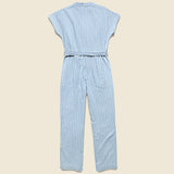 Striped Denim Jumpsuit - Blue - Nice Things - STAG Provisions - W - Onepiece - Jumpsuit