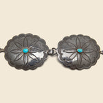 925 Silver Concho & Inlaid Turquoise Belt - Vintage - STAG Provisions - W - One & Done - Accessories & Jewelry