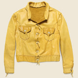 Deerskin Leather Jacket with Antler Buttons - Tan - Vintage - STAG Provisions - W - One & Done - Apparel