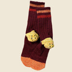 60 Yarns Grandrelle IVY RAINBOWY HAPPY Heel-Hold Socks - Burgundy - Kapital - STAG Provisions - W - Accessories - Socks