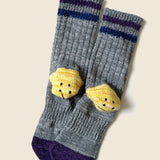 60 Yarns Grandrelle IVY RAINBOWY HAPPY Heel-Hold Socks - Gray - Kapital - STAG Provisions - W - Accessories - Socks